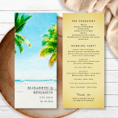 Retro Tropical Beach Palm Tree Wedding Zielort Programm
