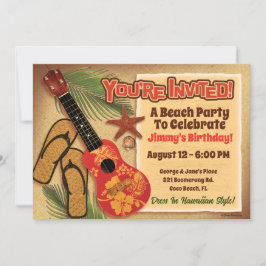 Retro Tropical Beach Party Einladung