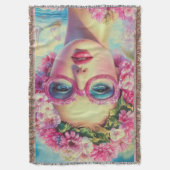 Retro Tropical Beauty Decke (Vorderseite Vertikal)