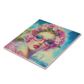 Retro Tropical Beauty Fliese (Seite)