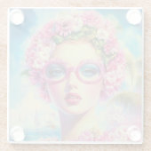 Retro Tropical Beauty Glasuntersetzer (Rückseite)