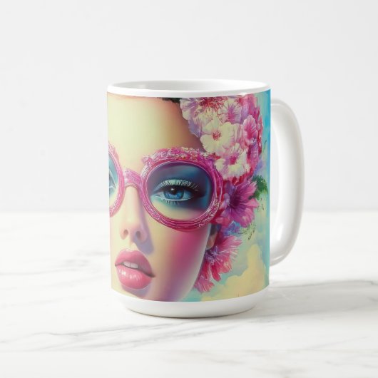 Retro Tropical Beauty Kaffeetasse (VorderseiteRechts)