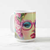 Retro Tropical Beauty Kaffeetasse (Vorderseite Links)