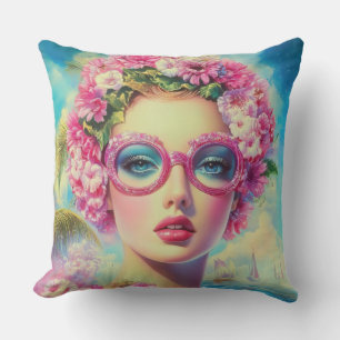 Retro Tropical Beauty Kissen