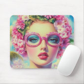 Retro Tropical Beauty Mousepad (Mit Mouse)