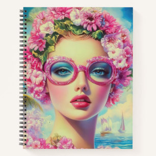 Retro Tropical Beauty Notizblock