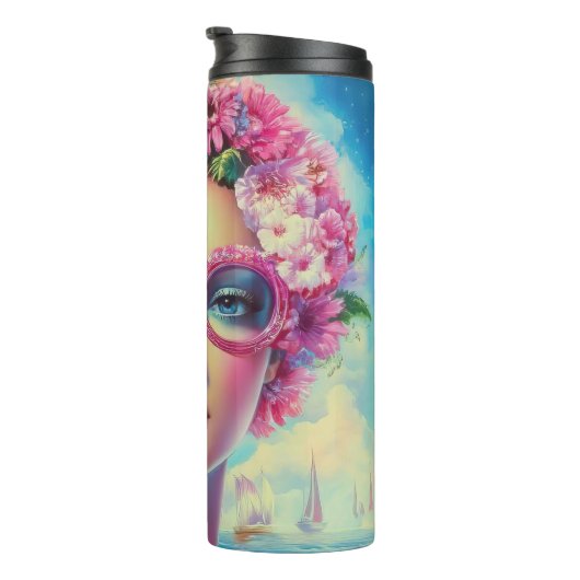 Retro Tropical Beauty Thermosbecher (Nach rechts gedreht)