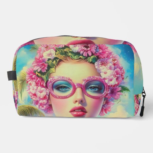 Retro Tropical Beauty Waschbeutel (Vorderseite)