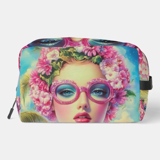Retro Tropical Beauty Waschbeutel (Rückseite)