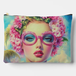 Retro Tropical Beauty Zubehörtasche