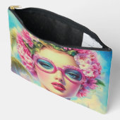 Retro Tropical Beauty Zubehörtasche (Offen)