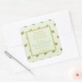 Retro Tropical Blätter Kandle Ingredients Back Lab Quadratischer Aufkleber (Umschlag)