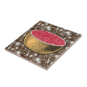 Retro Tropical Charm - Grapefruit Vintag Art Fliese (Seite)