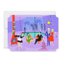 Retro Tropical Christmas Party Einladungen