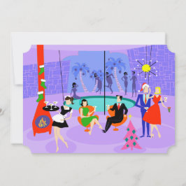 Retro Tropical Christmas Party Einladungen