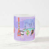 Retro Tropical Christmas Party Mattiert Glass Tass Mattglastasse (VorderseiteRechts)