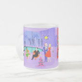 Retro Tropical Christmas Party Mattiert Glass Tass Mattglastasse (Vorderseite Links)