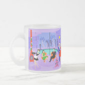 Retro Tropical Christmas Party Mattiert Glass Tass Mattglastasse (Links)