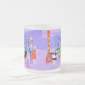 Retro Tropical Christmas Party Mattiert Glass Tass Mattglastasse (Mittel)