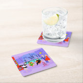 Retro Tropical Christmas Party Paper Untersetzer (Vor Ort)