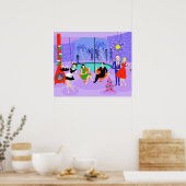 Retro Tropical Christmas Party Poster (Küche)