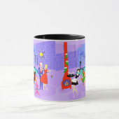 Retro Tropical Christmas Party Tasse (Zentrum)