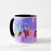Retro Tropical Christmas Party Tasse (Vorderseite Links)