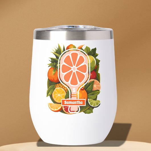 Retro Tropical Citrus Pickleball Brautparty