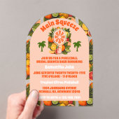 Retro Tropical Citrus Pickleball Brautparty Acryleinladungen (Insitu (Handheld))