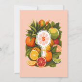 Retro Tropical Citrus Pickleball Brautparty Einladung (Rückseite)