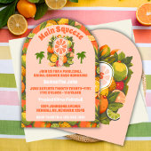 Retro Tropical Citrus Pickleball Brautparty Einladung