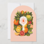 Retro Tropical Citrus Pickleball Brautparty Einladung (Rückseite)
