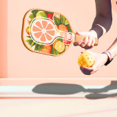 Retro Tropical Citrus Pickleball Brautparty Schläger
