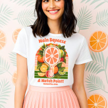 Retro Tropical Citrus Pickleball Brautparty