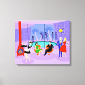 Retro Tropical Cocktail Party Canvas Print Leinwanddruck (Vorderseite)