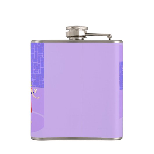 Retro Tropical Cocktail Party Flasche Flachmann (Rückseite)