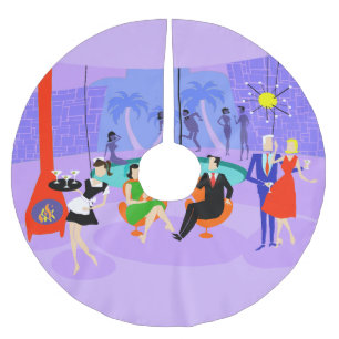 Retro Tropical Cocktail Party Weihnachtsbaumrock Polyester Weihnachtsbaumdecke