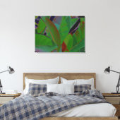 Retro Tropical Fabric Leinwanddruck (Insitu (Schlafzimmer))