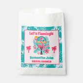 Retro Tropical Flamingo Pickleball Brautparty Geschenktütchen (Vorderseite)
