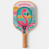Retro Tropical Flamingo Pickleball Brautparty Pickleball Schläger (Vorderseite)