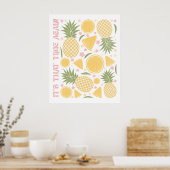 Retro Tropical Fruits Summer Time Ananas Poster (Küche)