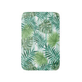 Retro Tropical Green Palm Blätter Muster Badematte (Vorderseite Vertikal)