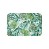 Retro Tropical Green Palm Blätter Muster Badematte (Vorderseite)