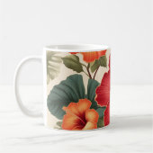 Retro Tropical Hibiskus Blume Kaffeetasse (Links)