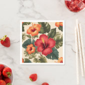 Retro Tropical Hibiskus Blume Serviette (Beispiel)