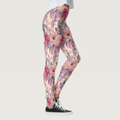 Retro Tropical Hibiskus Wren Pattern Leggings (Rechts)