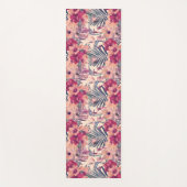 Retro Tropical Hibiskus Wren Pattern Yogamatte (Vorderseite)