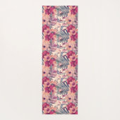 Retro Tropical Hibiskus Wren Pattern Yogamatte (Rückseite)