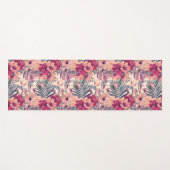 Retro Tropical Hibiskus Wren Pattern Yogamatte (Vorderseite (Horizontal))