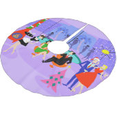 Retro Tropical Holiday Party X-mas Tree Skirt Polyester Weihnachtsbaumdecke (Schrägansicht)